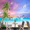 Sea View Wallpaper Modern Beach Sea View Mural Living Room Tv Sofa Hotel Beach Wallpaper Decoration