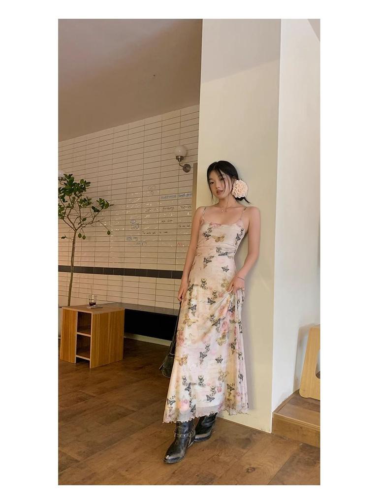 Französisches A-Linien-Sommerkleid mit Blumenmuster - Damen Sommerkleid 2024, Strandkleid