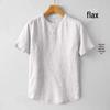 Men's Chinese Style Cotton Linen Short Sleeve Crew Neck T-Shirt - Lightweight, Loose Fit, Summer Top