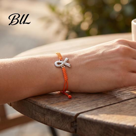 Verstelbare Gevlochten Touw Armband 2 STUKS Handgeweven Armbanden met Metalen Lint Hanger, Koord Bewustzijn Flexibele Knoop Touw Polsbandjes, Dagelijks