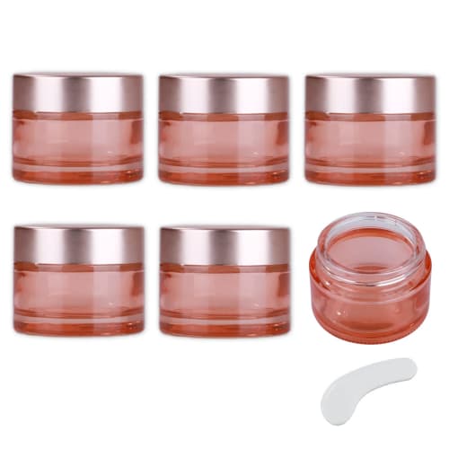 10g Cream Containers, Set of 6, Glass Cream Cases, Light-Proof, Hand Cream Containers, Ointment Containers, Aroma Cream Storage, Small Dividers, Refil