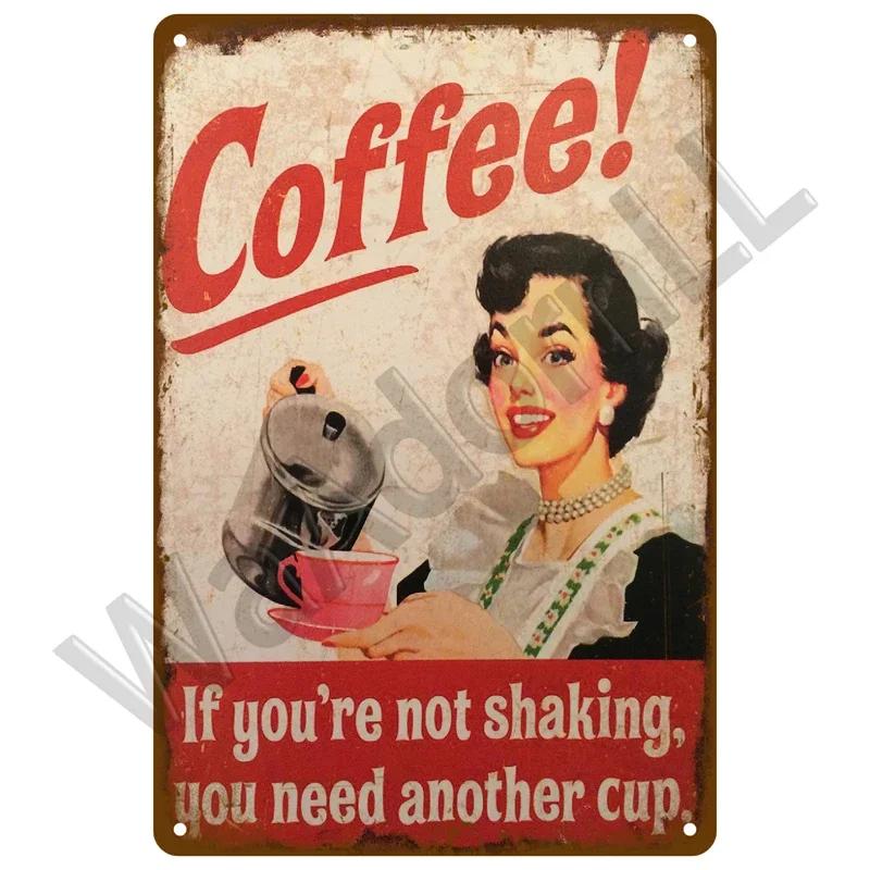 Vintage Plaque Metal Sign Plate Home Decor Tin Signs Coffee Retro Wall Art Posters For Kitchen Bar Iron Painting Decoration Cafe