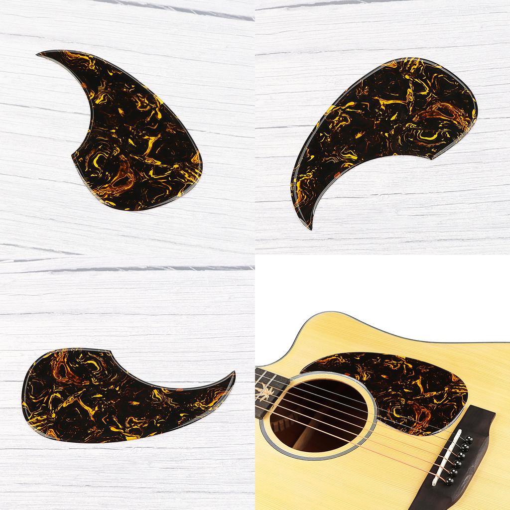 PVC Guitar Self Stick Pickguard Yellow Paste Pattern Anti-Scratch Guard Plate Replacement Acoustic Guitar Scratch Plate