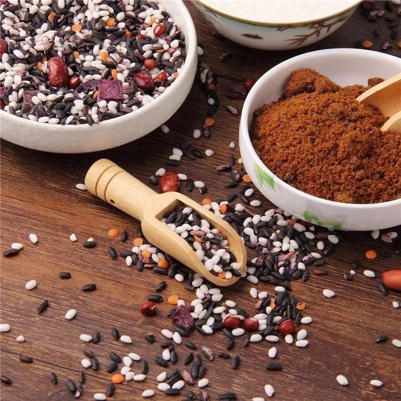 2pcs Mini Wooden Salt Spoons Tea Coffee Scoops Seasoning Candy Spices Milk Powder Spoons Kitchen Cooking Tool
