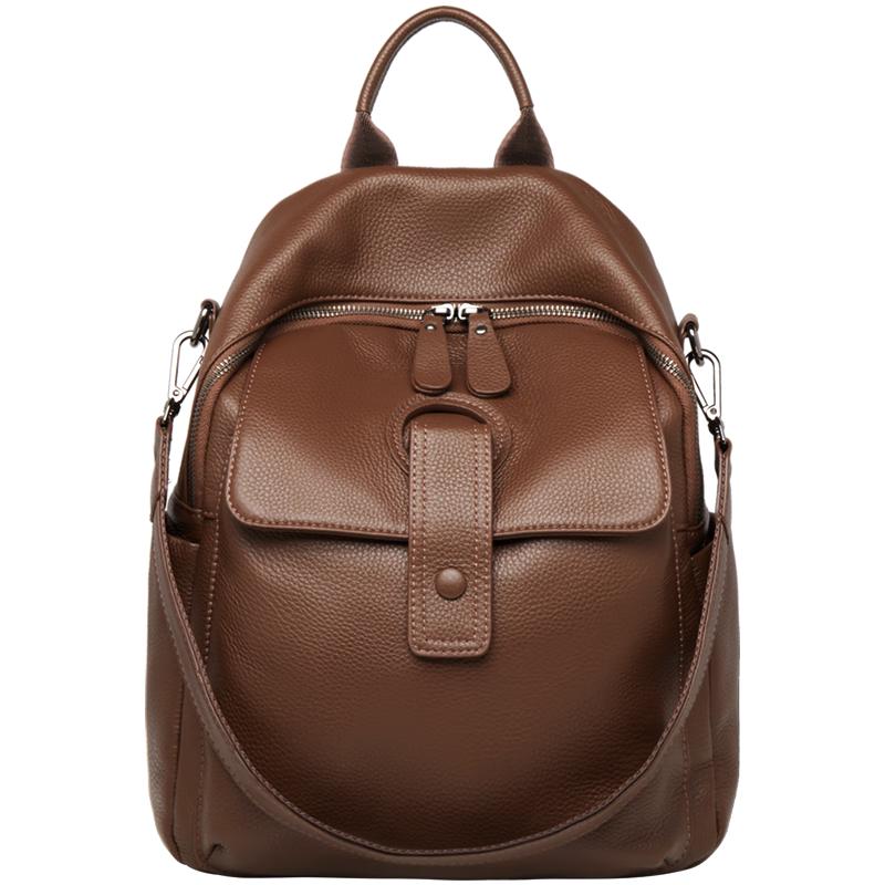 

Zhu Er Women s Retro Top-Grain Leather Backpack