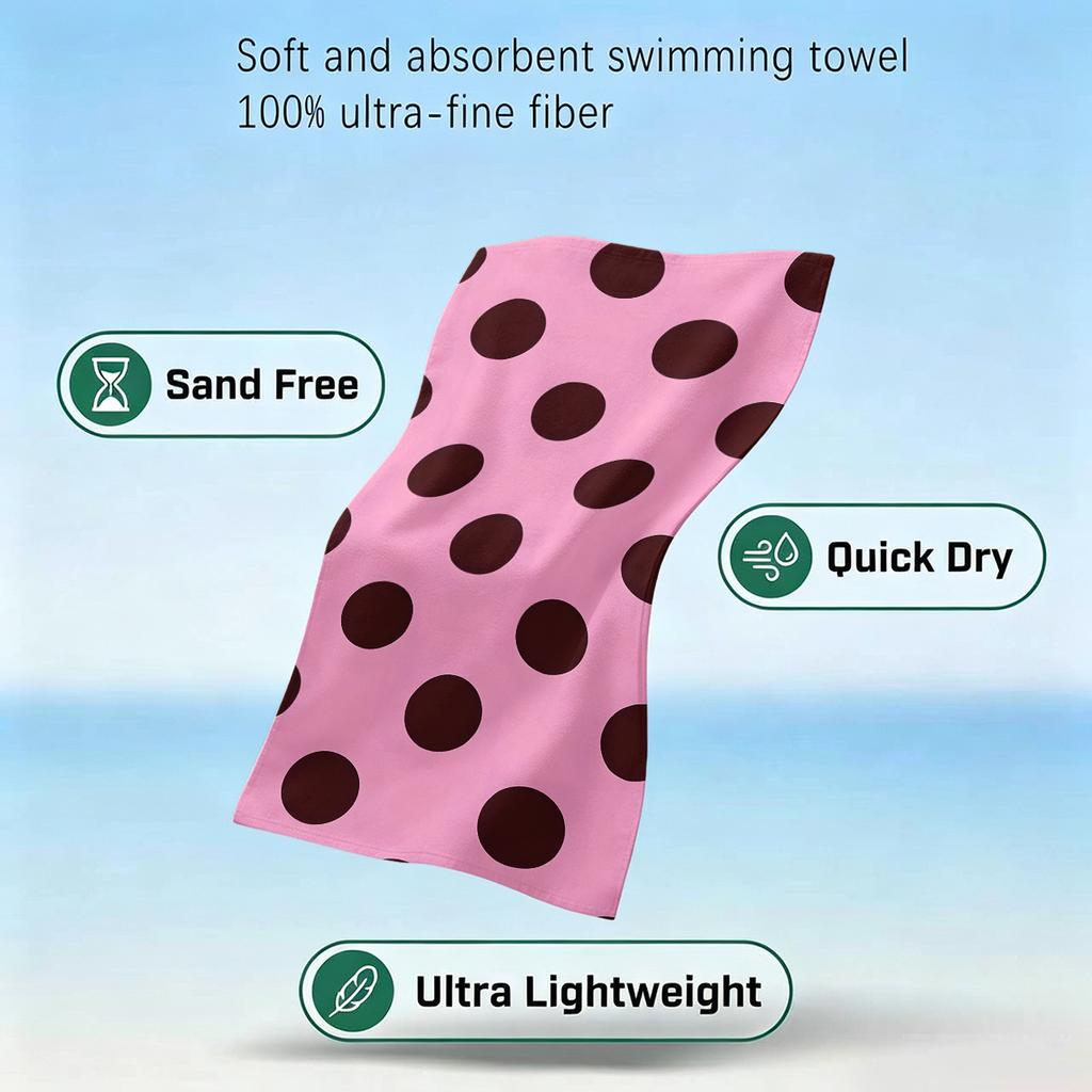 Pink Brush Stripe Beach Towel Sand Free Quick Dry Absorbent Thin Compact Towels for Swimming Pool Camping Beach Accessories