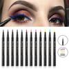 12-Color Matte Eyeliner Easy-To-Pigment Smooth Liquid Eyeliner Pen Non-Smudge Long-Lasting Fine Nib Liner Makeup Quick-Drying