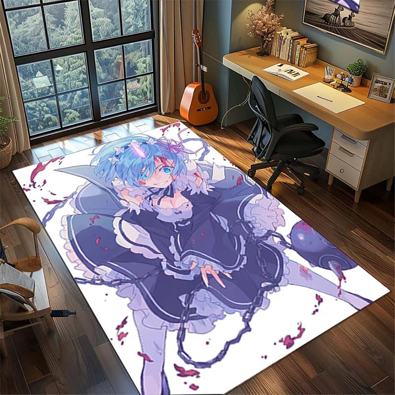 "ReZero" Large Area Rug Carpet Non Slip Washable Floor Mat Gamer Room Bedroom Home Decor—kwq78