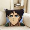 EEren YYeager Anime AAttack On TTitans Pillow Cover Sofa Cushion Cover Home Room Decoration Children Gift