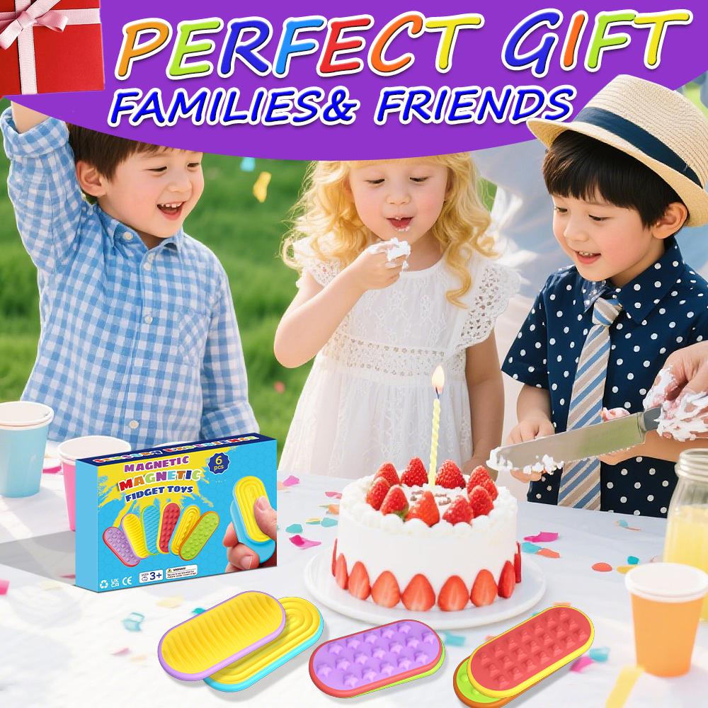 6Pcs/Set Sensory Magnet Toy Silicone Magnetic Slider for Autism Anxiety Stress Relief Toy