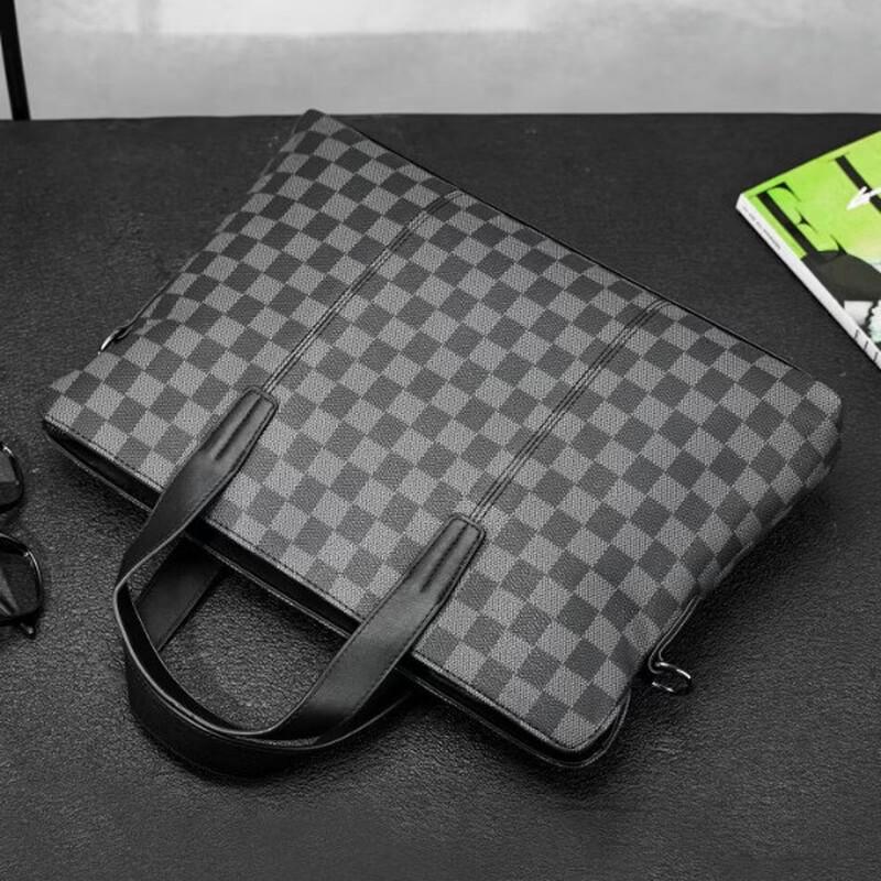 MDNG Men's Plaid Business Briefcase