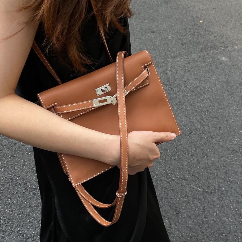 Borsa a Tracolla Kelly alla Moda in Pelle di Vitello per Donna - Borsa a Spalla Versatile, di Alta Gamma, in Vera Pelle con Sensazione di Lusso Leggero