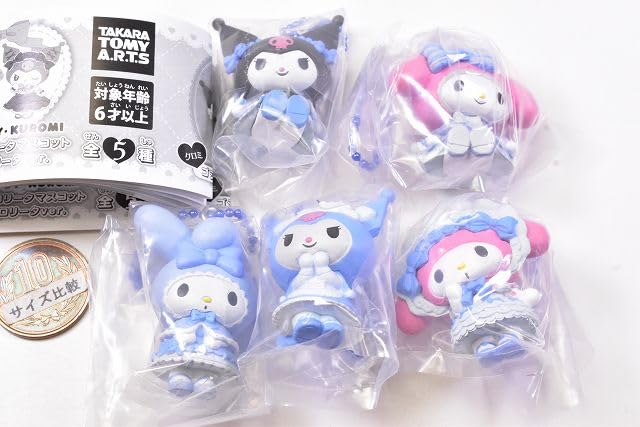 My Melody Kuromi Sweet Lolita Mascot Light Blue Lolita of 5 Gachapon Capsule Toy & Ver. (Resale) [Set (Complete)]