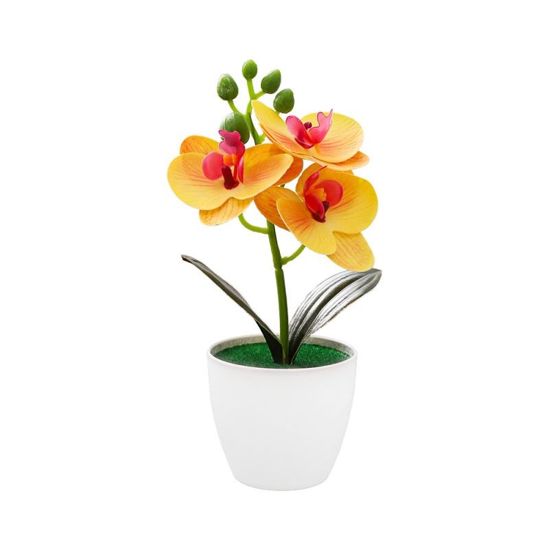 

1Pcs 20cm Simulated Butterfly Bonsai Orchid Artificial Plant Desk Dining Table Home Office Vase Wedding Home Room Decoration Gif 1Pcs оранжевый