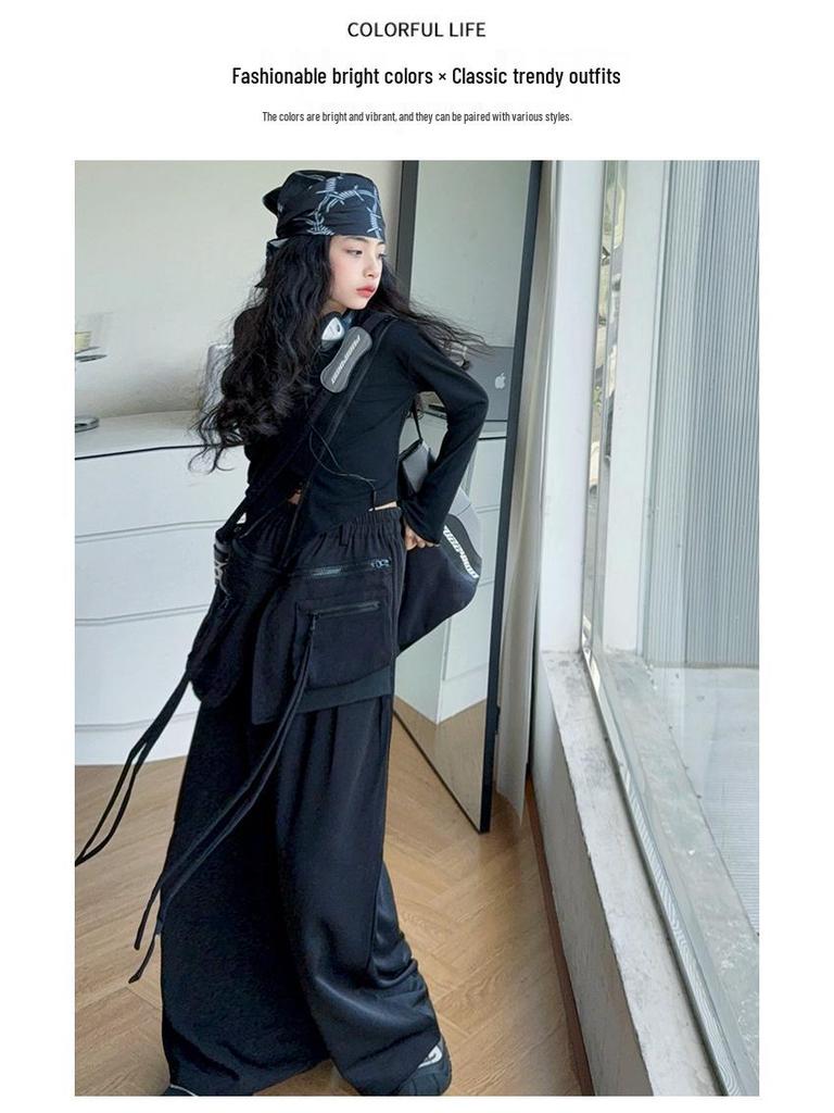Modisches Mädchen-Herbst 2025 Langarm-Top & Cargohose Set