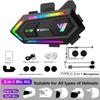 1pc Bluetooth 5.3 Helmet Headphone RGB Colorful Mixing Motorbike Earphone  For 2 Riders