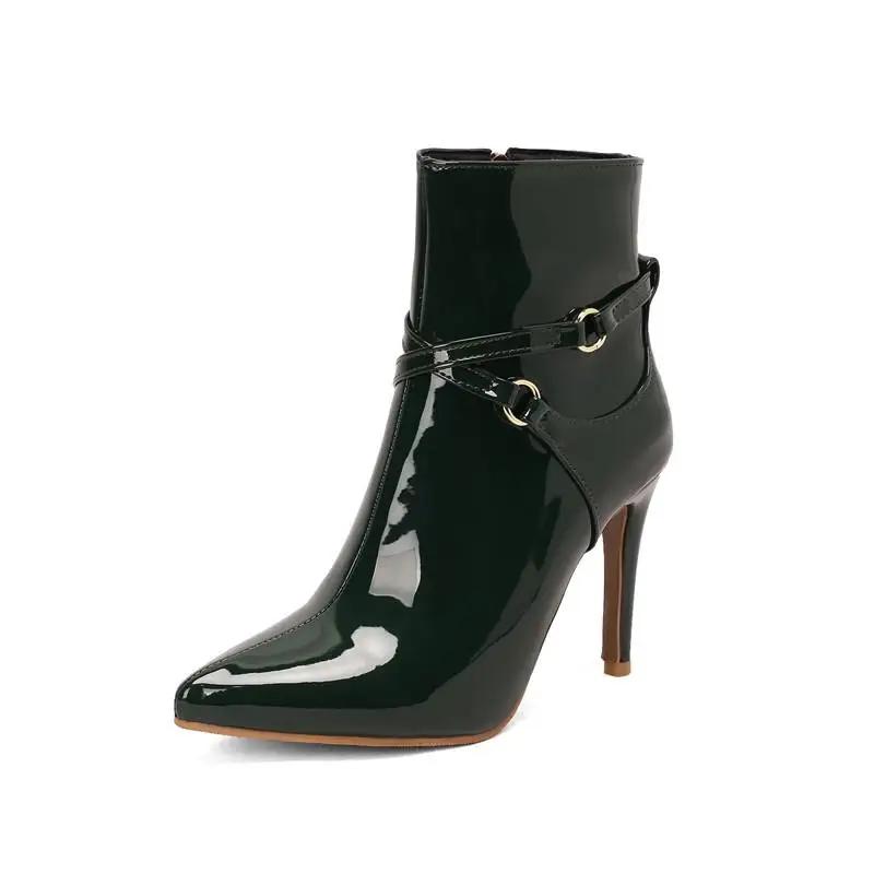 Plus Oversize 47 48 49 50 Nové Ženy Štíhlé Vysoké podpatky Sexy boty Módní Dámské Špičaté Party Kotníkové boty Jehlové Krátké kozačky