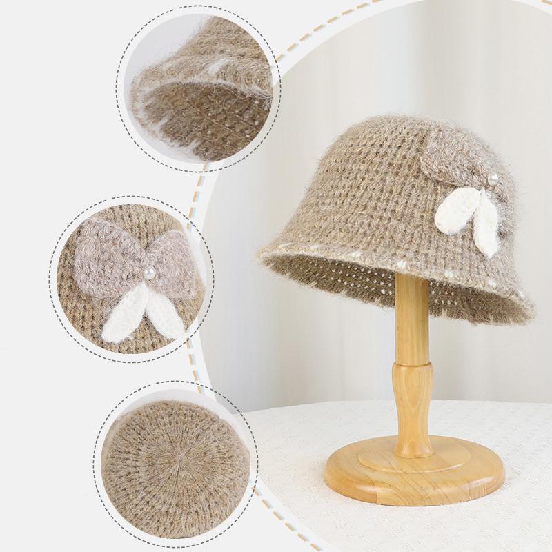Autumn Winter Women Warm Fisherman Hat Ear Protection Basin Hat Knitted Wool Hat