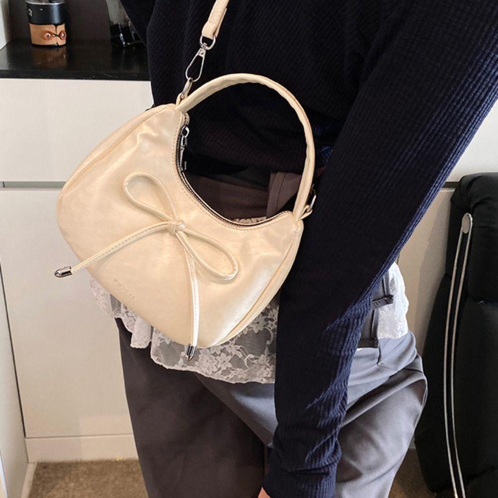 Crossbody Bow Tie Shoulder Bag Korean Style Women Clutch Purse Trendy Bow Pu Handbag  Shopping