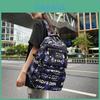 Nylon Large Capacity Casual Backpack With Trendy Letter Graffiti Style For Students