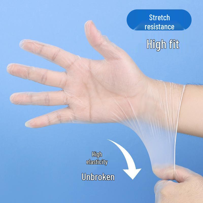Thickened Transparent PVC Disposable Gloves for Kitchen & Salon Use - Food Grade & Durable