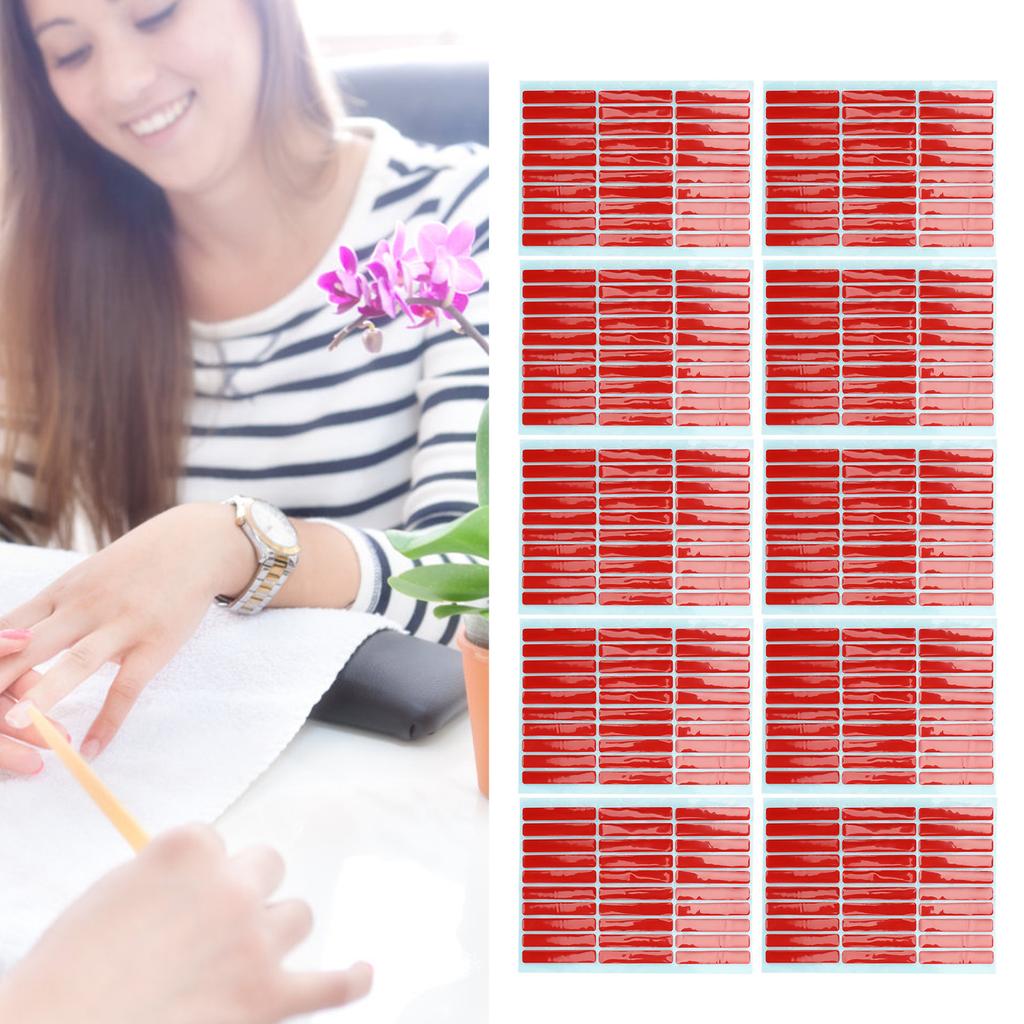 10 Sheet Nail Art Mounting Tape Salon Double Sided Adhesive Tape Accessory for Nail Tip Color Display