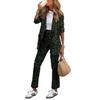 2024 Leopard Print Women's Autumn Winter Fashion Cardigan Jacket and Trousers Set