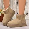 Fashion Warm Plush Brown Non Slip Snow Boots with Platform Women 2025 Winter Soft Thick Bottom Ankle Boots Fluffy Fur Woman's Shoes