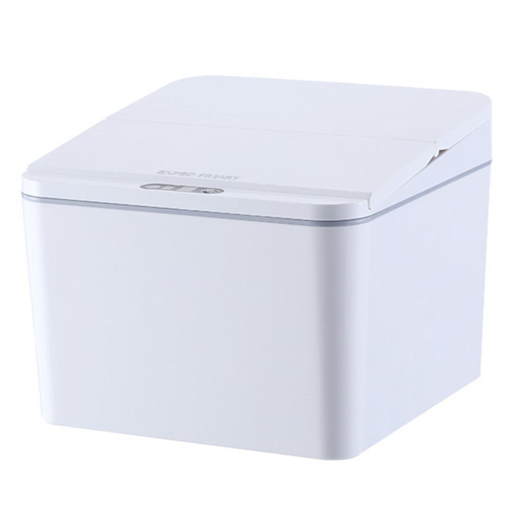 Pattumiera da scrivania con sensore elettrico Pattumiera automatica portatile con coperchio Secchio contenitore da 4L a batteria/ricaricabile per casa, ufficio