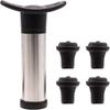 Wine Saver Kit with 4 Vacuum Stoppers, Reusable Wine Preserver Bottle Sealer Keeps Wine Fresh - Black