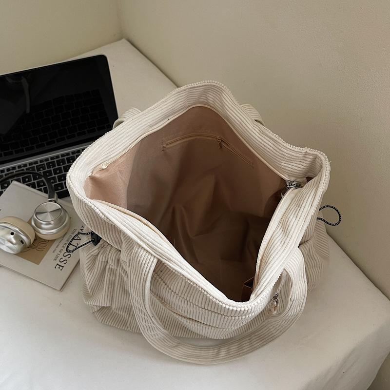 Neue koreanische Cord-Tragetasche für Damen, große Kapazität, minimalistisch, einfarbig, Umhängetasche, lässige Mode-Handtasche