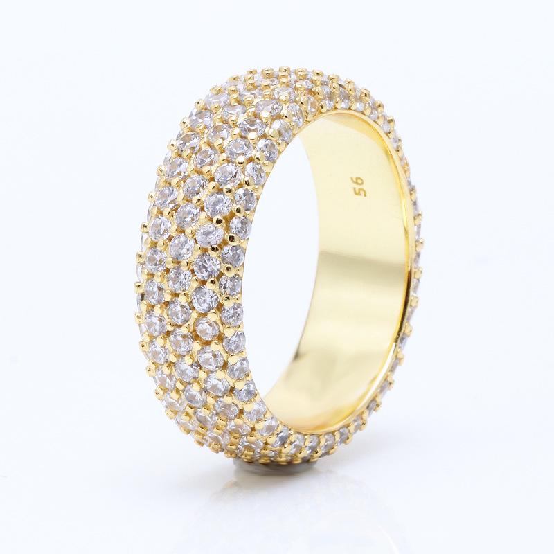 Golden Eternal Pavé Inlaid Ring: Luxurious, Fashionable, Full Diamond Gift for Women 52 золотой
