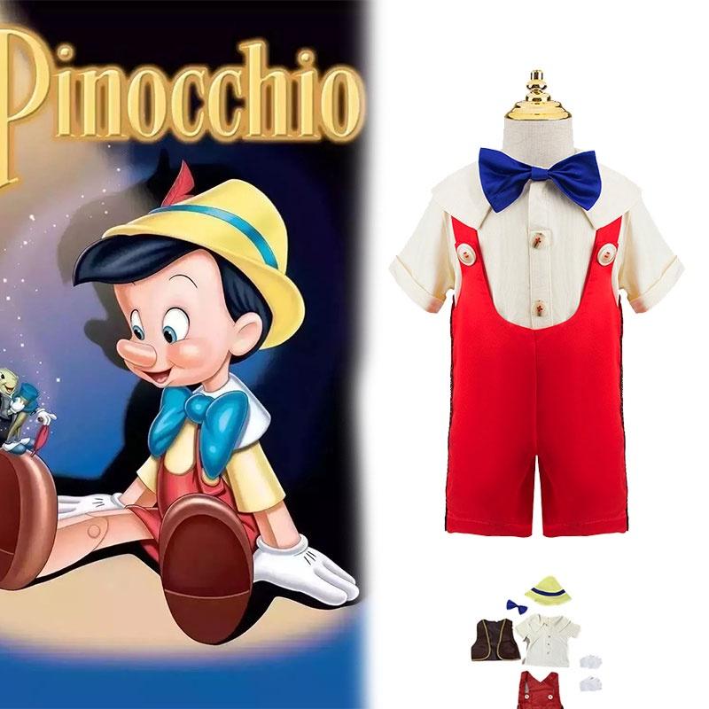 Nuovo Arrivo Costume Cosplay da Pinocchio per Ragazzi Set da Tre Pezzi Per Spettacolo Travestimento