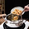 304 Stainless Steel Deep Frying Pot 3.4L Capacity 33x24.8x15CM Kitchen Cooking Fryer Pot