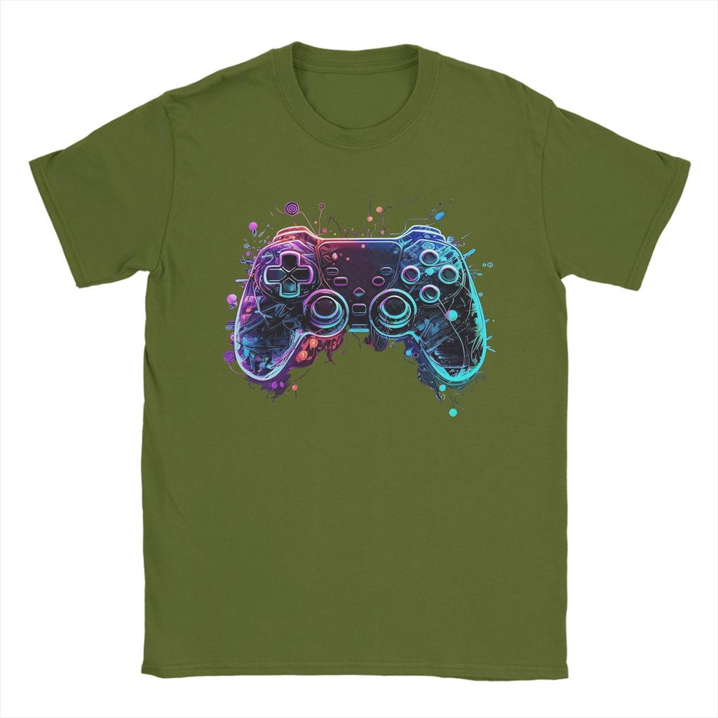 Men's T-Shirts Gamer Girl Boy Funny Cotton Tee Shirt Short Sleeve GamePad T Shirts O Neck Clothes Summer