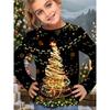 Kids Crew Neck Long Sleeve T‑Shirt, Christmas Style 3D Print Casual Loose Halloween Party Daily Wear Tops for Children