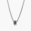 Jbans Classic Wind Ring Pendant Slim Cube Chain Necklace (C2503-An888_Sv)