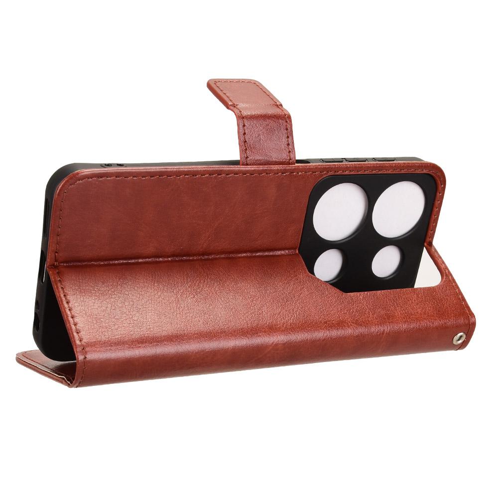 For itel P65 P671L Case Crazy Horse Texture PU Leather Phone Wallet Cover