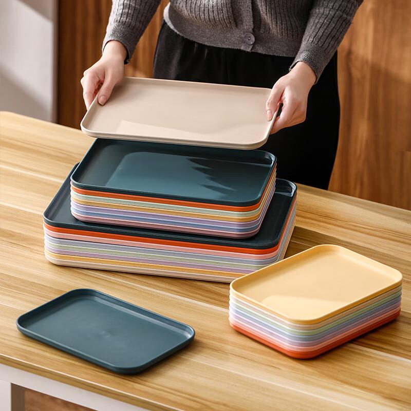 Japanese Style Rectangular Plastic Dining Tray