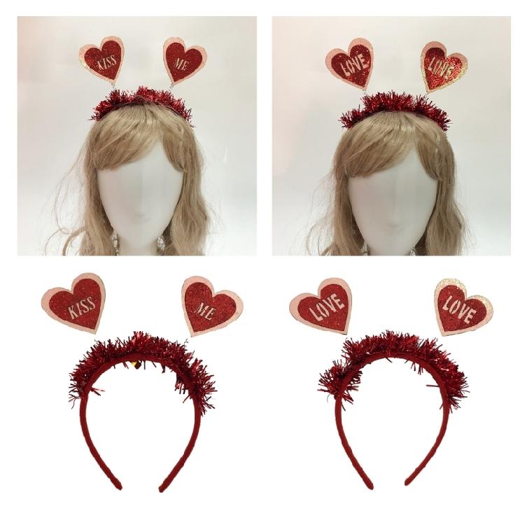 Woman Teens Tinsel Valentines Headband Hair Hoop Girls Banquet Party Hairband