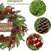 high quality20-Inch Classic Christmas Wreath with Artificial Pinecones & Berries - "Merry Christmas" Festive Door Decor for Indoor/Outdoor Holiday
