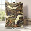 Japanese-style Koi Fish Theme Flannel Printed Blanket Suitable for All Seasons Suitable for Living Room Office Sofa and Travel
