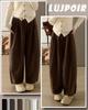 LUJPOIR Corduroy Perfect for Fall and Winter Solid Loose Casual Bottoms Women's Wide-Leg Pants, Commuting, Warm, Thick, Color, Flattering, Fit, -