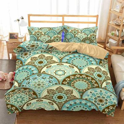 Bohemian Mandala Poszewka na Kołdrę Dla Dzieci Dorosłych Rozmiar Queen Kwiatowy Wzór Geometryczny Drukowana 3D Zestaw Pościeli Poszewki na Poduszki Wystrój Sypialni