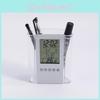 Multifunktionaler Acryl-Stifthalter mit digitalem Kalender und Uhr für Schreibtisch-Organizer