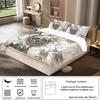 3-Piece Down Duvet Cover (1 Down Duvet Cover+2 Pillowcases No Core) Skull And Flower Head Digital Printed Bedding Soft Warm