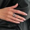 Luxury Style Geometric Acrylic Crystal Elastic Bracelet Women Ring