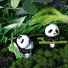 8pcs Cartoon Panda Ornament Lifelike Animal Statues Garden Decor Panda Statue  Office
