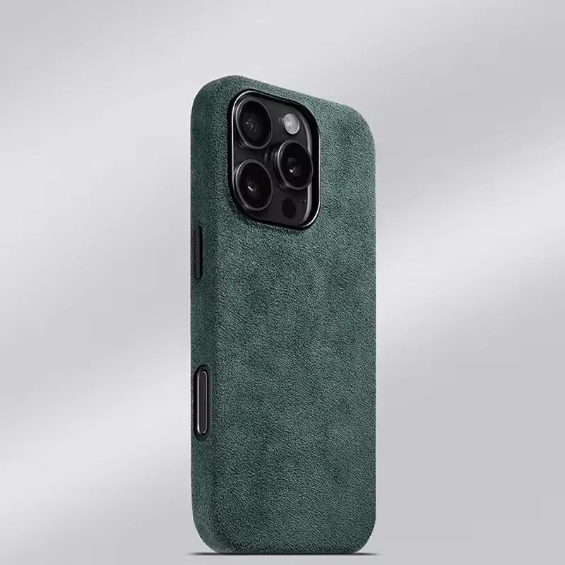 Premium Leather Magnetic Phone Case for IPhone 17 16 15 14 13 Pro Max Luxury Suede Supercar Artificial Leather Shock Proof Cover