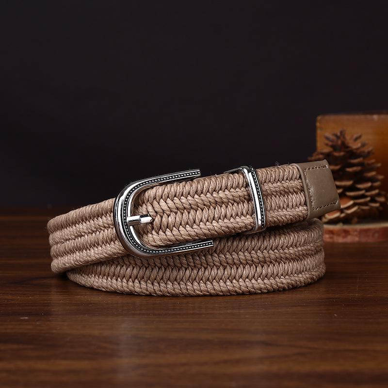 

Универсальный эластичный кожаный ремень ручной работы для женщин - Модный корейский стиль 100cm